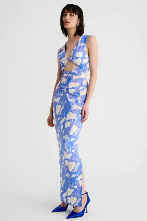 Suboo - MARBLE SLEEVELESS REVERSIBLE TWIST FRONT MAXI DRESS