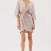 Suboo - MILLENIA ROUCHED CROSS OVER MINI DRESS (GUNMETAL)