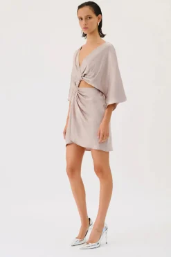 Suboo - MILLENIA ROUCHED CROSS OVER MINI DRESS (GUNMETAL)