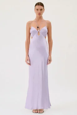Suboo - MILLENIA TWIST FRONT HALTER MAXI DRESS (LILAC)