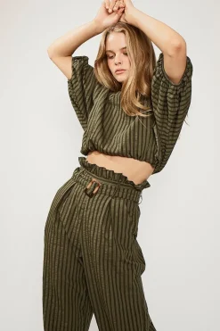 Suboo - Queenie Paper-Bag Pant (Olive Green)
