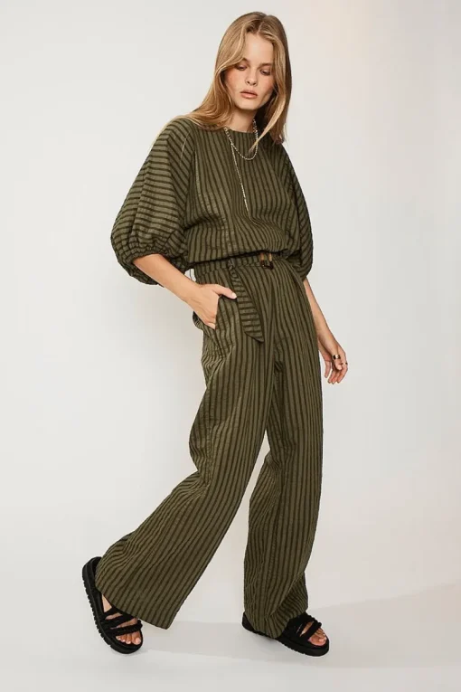 Suboo - Queenie Paper-Bag Pant (Olive Green)