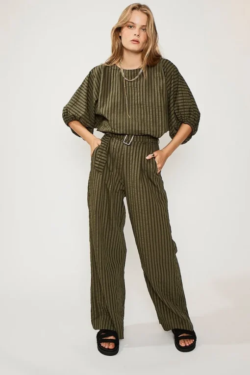 Suboo - Queenie Paper-Bag Pant (Olive Green)
