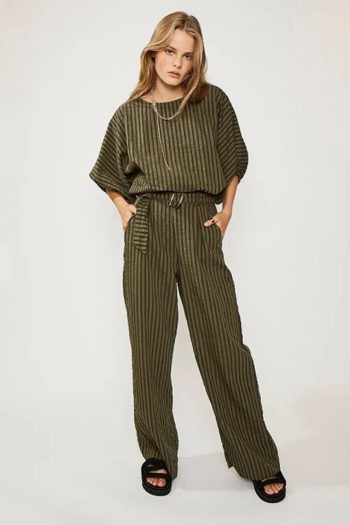 Suboo - Queenie Paper-Bag Pant (Olive Green)