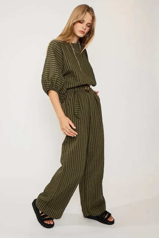 Suboo - Queenie Paper-Bag Pant (Olive Green)