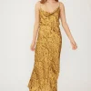 Suboo - Rae Cowl Neck Slip Dress (Yellow Snake)