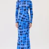 Suboo - SHIBORI LONG SLEEVE ROUCHED MAXI DRESS