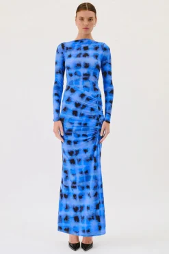 Suboo - SHIBORI LONG SLEEVE ROUCHED MAXI DRESS