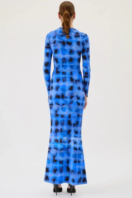 Suboo - SHIBORI LONG SLEEVE ROUCHED MAXI DRESS