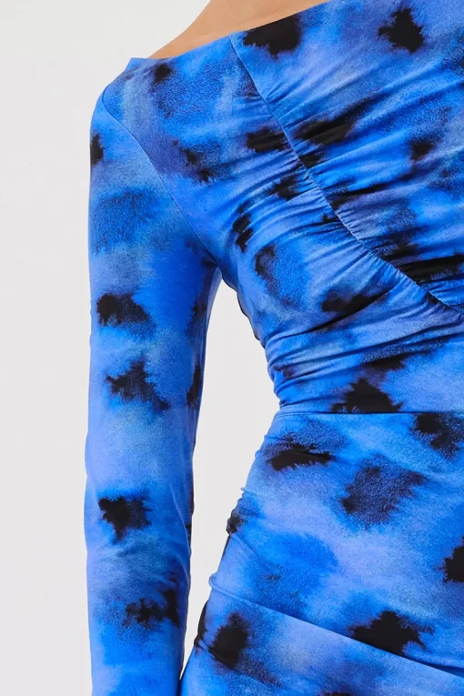 Suboo - SHIBORI LONG SLEEVE OFF SHOULDER TOP / DRESS