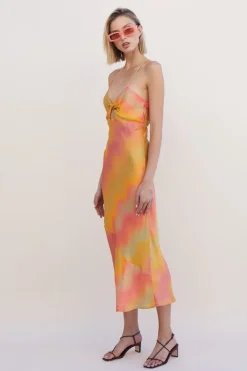 Suboo - Sundown Twist Front Slip Dress (Sunset Ombre)