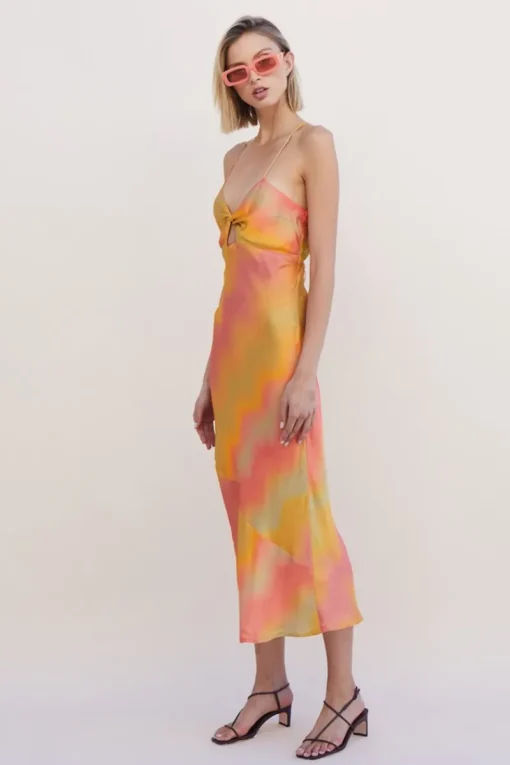 Suboo - Sundown Twist Front Slip Dress (Sunset Ombre)