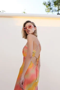 Suboo - Sundown Twist Front Slip Dress (Sunset Ombre)