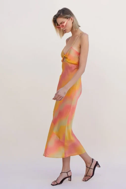 Suboo - Sundown Twist Front Slip Dress (Sunset Ombre)