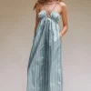 Suboo - Tali Strappy Maxi Dress (Green Stripe) FINAL SALE