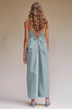 Suboo - Tali Strappy Maxi Dress (Green Stripe) FINAL SALE