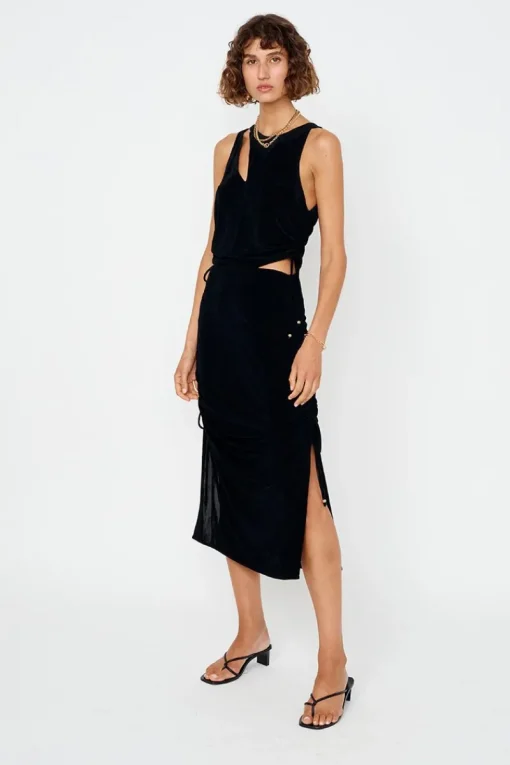 Suboo - The Liz Rouched Midi Tank Dress (Black)