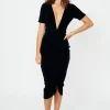 Suboo - The Liz Rouched Midi Tee Dress (Black)