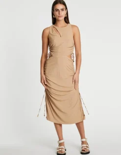 Suboo - The Liz Rouched Midi Tank Dress (Gold)