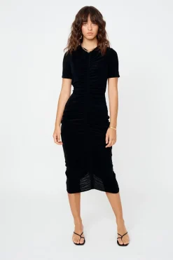 Suboo - The Liz Rouched Midi Tee Dress (Black)