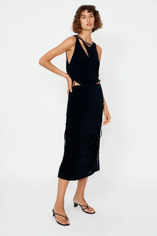 Suboo - The Liz Rouched Midi Tank Dress (Black)