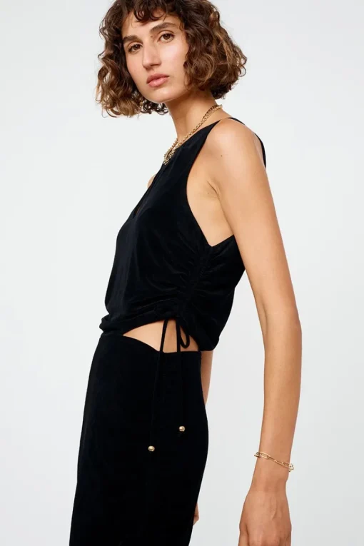 Suboo - The Liz Rouched Midi Tank Dress (Black)