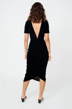 Suboo - The Liz Rouched Midi Tee Dress (Black)