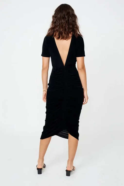 Suboo - The Liz Rouched Midi Tee Dress (Black)
