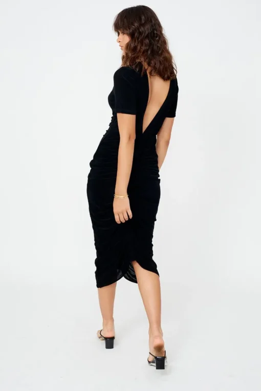 Suboo - The Liz Rouched Midi Tee Dress (Black)