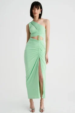 Suboo - THETA ROUCHED MIDI DRESS (APPLE)