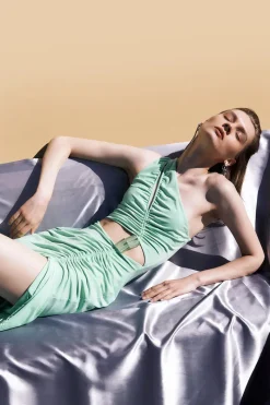 Suboo - THETA ROUCHED MIDI DRESS (APPLE)