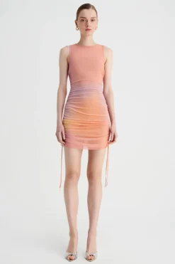 Suboo - VENUS MESH ROUCHED MINI DRESS (OMBRE)