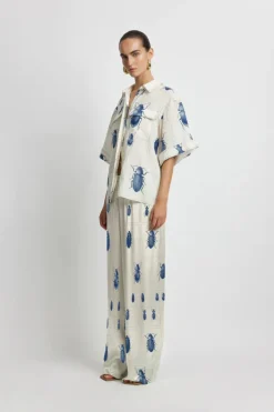 Women SUNSET LOVER - BEETLE HIGH WAIST SILK PANT