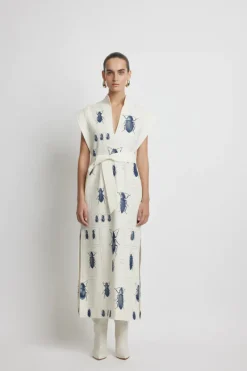 SUNSET LOVER - BOWSHALL COLUMN DRESS (BEETLE PRINT)