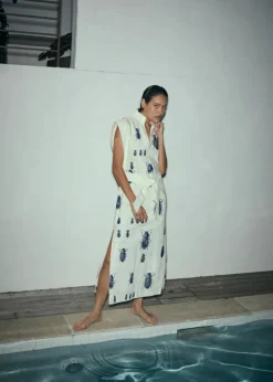 SUNSET LOVER - BOWSHALL COLUMN DRESS (BEETLE PRINT)