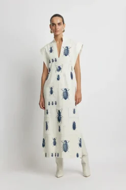 SUNSET LOVER - BOWSHALL COLUMN DRESS (BEETLE PRINT)