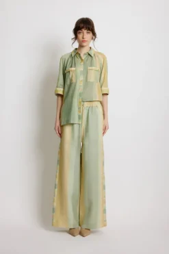 Women SUNSET LOVER - FOLIAGE PANT (LEAF GREEN STRIPE)
