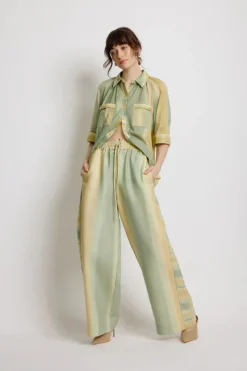 Women SUNSET LOVER - FOLIAGE PANT (LEAF GREEN STRIPE)