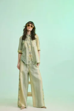 Women SUNSET LOVER - FOLIAGE PANT (LEAF GREEN STRIPE)