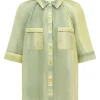 Women SUNSET LOVER - FOLIAGE SHIRT (LEAF GREEN STRIPE)