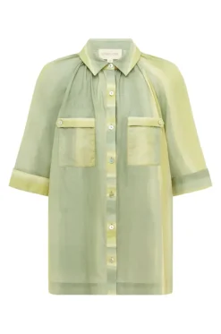 Women SUNSET LOVER - FOLIAGE SHIRT (LEAF GREEN STRIPE)