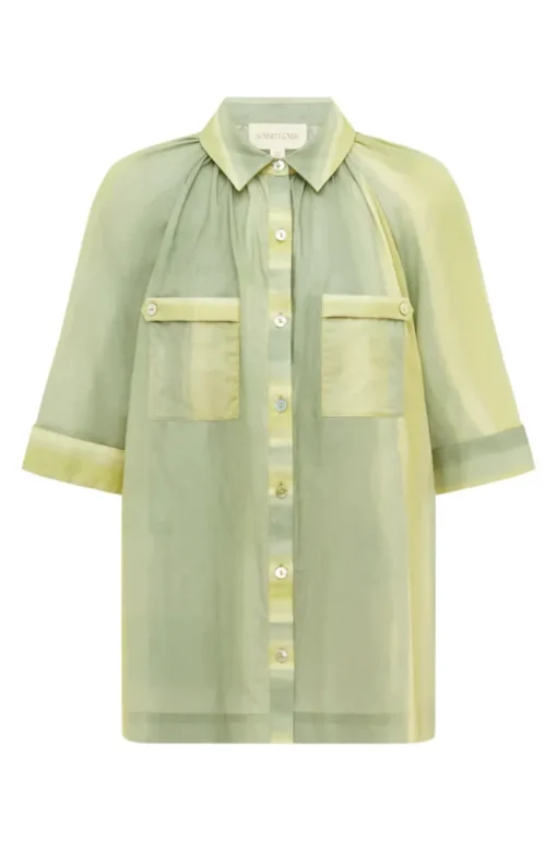 Women SUNSET LOVER - FOLIAGE SHIRT (LEAF GREEN STRIPE)