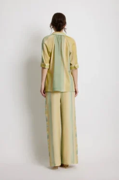 Women SUNSET LOVER - FOLIAGE SHIRT (LEAF GREEN STRIPE)