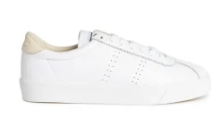 Women Superga - 2843 Club S Comfleau Comfort Leather (White / Beige Sand)