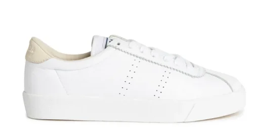 Women Superga - 2843 Club S Comfleau Comfort Leather (White / Beige Sand)