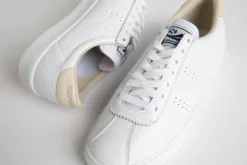 Women Superga - 2843 Club S Comfleau Comfort Leather (White / Beige Sand)