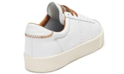 Women Superga - 2869 Club S Comfleaw Zigzag Stitching White with Brown Bronze