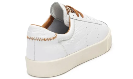 Women Superga - 2869 Club S Comfleaw Zigzag Stitching White with Brown Bronze