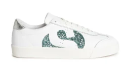 Women Superga - 2843 Club S Comfort Leather Glitter (Blue)