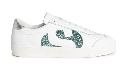 Women Superga - 2843 Club S Comfort Leather Glitter (Blue)